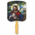 Religious Hand Fan/ Jesus the Good Shepherd